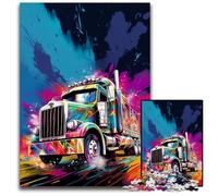 Trucks on The Road Puzzles 1000 Pieces for Adults Impossible Jigsaw Puzzles for Adults Interactive Family Game, DIY Home Decor, Brain Teaser Gift 26X38CM/10.23x14.96inch
