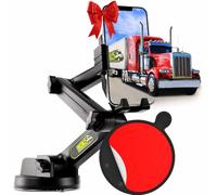 Truckules Truck Phone Holder Mount Heavy Duty Super Suction Cup, Cell Phone Holder for Truck Dashboard Windshield 16.9 inch Long Arm & Stable, Compatible with iPhone & Samsung, Black, Big Rig Truck
