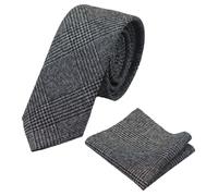 TruClothing Classic Beige Oak Tweed Tie & Pocket Square in Grey TruClothing Grey One Size