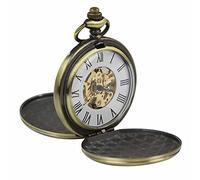 TruClothing Classic Mechanical Gold Coin Fob Pocket Watch Peaky Vintage Skeleton Automatic with Chain and Pouch
