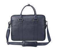 TruClothing Genuine Leather Laptop Briefcase Business Office Messenger Bag - Navy 38 x 30 x 8 cm