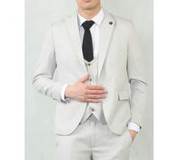 TruClothing IM200 - Men's Light Grey Tailored Fit Wedding 3 Piece Suit - 38" Jacket 32" Trousers
