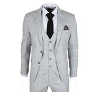 TruClothing IM3 - Men's Grey Checked Tailored Fit Suit - 52" Jacket 46" Trousers