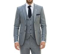 TruClothing IM33 - Men's 3 Piece Blue Tailored Fit Suit - 44" Jacket 38" Trousers