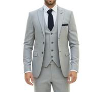 TruClothing IM33 - Men's 3 Piece Grey Tailored Fit Suit - 52" Jacket 46" Trousers