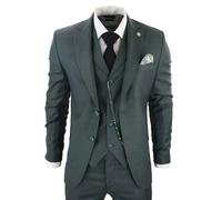 TruClothing James - Men's 3 Piece Green Suit - 42" Jacket 36" Trousers