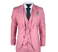 TruClothing James - Men's 3 Piece Pink Tailored Fit Suit - 40" Jacket 34" Trousers
