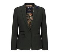 TruClothing Ladies Tweed Green Check Blazer Wool Classic Hunting Jacket Vintage 1920s Retro - Olive 18