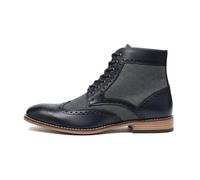 TruClothing Men’s Wingtip Brogue Ankle Boots Leather Lined Chukka Dress Shoes - Navy 10