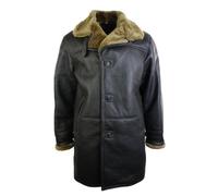 TruClothing Mens 3/4 Brown Duffle Crombi Real Sheepskin Jacket Classic Brown Ginger