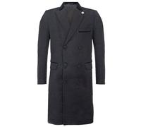 TruClothing Mens 3/4 Grey Long Double Breasted Overcoat Wool Coat Peaky Blinders - Charcoal - 36