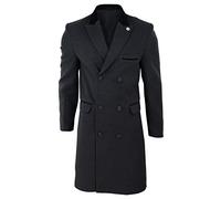 TruClothing Mens 3/4 Long Double Breasted Overcoat Jacket Wool Coat