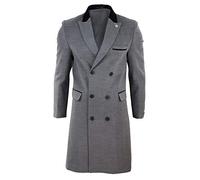 TruClothing Mens 3/4 Long Double Breasted Overcoat Jacket Wool Coat