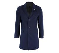 TruClothing Men's 3/4 Long Overcoat Jacket Wool Feel Coat Blinders - Navy - 48