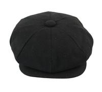 8 Panel Flat Newsboy Grandad Tweed Hat Peaky Blinders TruClothing Black L