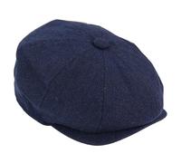 8 Panel Flat Newsboy Grandad Tweed Hat Peaky Blinders TruClothing Navy M
