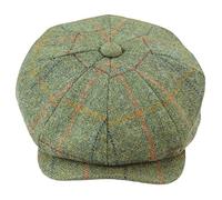 TruClothing Men's 8 Panel Razor Baker Check Flat Cap Peaky Blinders in Green | Size: Large TruClothing Green L