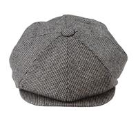 TruClothing Mens 8 Panel Razor Baker Boy Hat Wool Tweed Shelby Newsboy Flat Cap Grey - Grey S/M