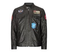 TruClothing Men's Biker Jacket Outwear Windproof Winter Air Force Motorcycle Real Leather Jackets Coat - Black M