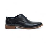 TruClothing Men's Black Leather Polished Plain Formal Derby Shoes - Black 8