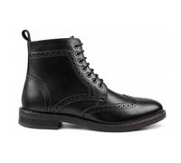 TruClothing Men's Black Leather Wingtip Classic Brogue Dress Ankle Boots