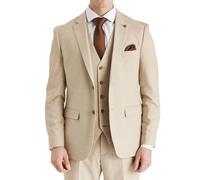TruClothing Men's Blazer Beige Tailored Fit Summer Suit Jacket - Beige 48