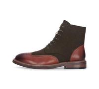TruClothing Men's Boot Khaki Green Brown Oxford Brogue Lace Up Side Zip Leather Ankle Boots - Green Brown 8