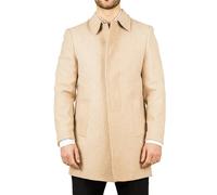 TruClothing Men's Classic Collar Wool Blend Overcoat - Beige - Medium