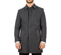 TruClothing Men's Overcoat Classic Collar Wool Blend Classic Trench Coat Winter Jacket - Grey S
