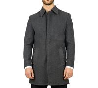 Men's Overcoat Classic Collar Wool Blend Classic Trench Coat Winter Jacket - Grey XXL