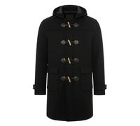 TruClothing Men's Classic Toggle Fastener Hooded Duffle Coat - Black - Small