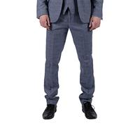 TruClothing Mens Classic Trousers Tweed Check Retro 1920s Gatsby Blinders Royal Blue Wedding - Royal Blue 36