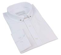 TruClothing Mens Club Collar Shirt with Bar Poplin Pin White Black 1920s