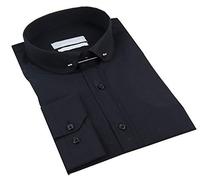 TruClothing Mens Club Collar Shirt with Bar Poplin Pin White Black 1920s