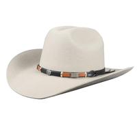 TruClothing Men's Cowboy Hat 100% Wool Felt Wide Brim Fedora Western Cap - Sand M