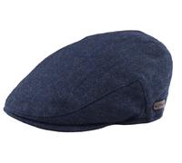 TruClothing Mens Flat Cap Wool Herringbone Tweed Vintage Classic 1920s Unisex Del Boy - Navy M