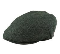 TruClothing Mens Flat Cap Wool Herringbone Tweed Vintage Classic 1920s Unisex Del Boy - Olive XL