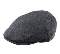 TruClothing Mens Flat Cap Wool Herringbone Tweed Vintage Classic 1920s Unisex Del Boy - Charcoal XL