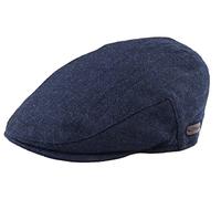 TruClothing Mens Flat Cap Wool Herringbone Tweed Vintage Classic 1920s Unisex Del Boy - Navy L