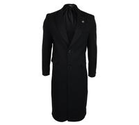TruClothing Men's Full Length Overcoat Wool Mix in Black | Size: Large TruClothing Black L
