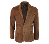 TruClothing Men's Genuine Suede Blazer Style Jacket Leather in Tan | Size: Small TruClothing Tan S