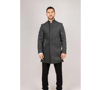 TruClothing Mens Grey Stand Collar Wool Blend Overcoat - Size 48 (Chest)