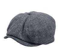 TruClothing Men's Herringbone Newsboy Classic Flat Cap - Grey