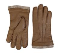 TruClothing Men’s Genuine Leather Gloves Winter Wool Lined Touchscreen Ribbed Knit Cuff - Tan L
