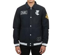 TruClothing Men's Leather Varsity Letterman Bomber Jacket - X-Large