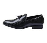 TruClothing Men's Loafers Slip On Leather Lined Tassel Pattern Formal Shoe - Black 8