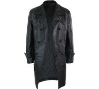 TruClothing Men's Long 3/4 Double Breasted Leather Dr Who Jacket in Black | Size: 3XL TruClothing Black 3XL
