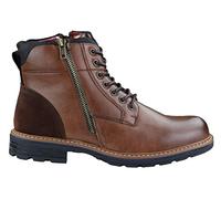 TruClothing Mens Military Boots Laced Black Brown Side Zip Retro Punk Casual - Brown 7 UK