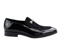 TruClothing Men's Moccasin Loafers Shoes Leather Lined Slip On Velvet Smart Formal Shoe Black Blue Red - Black 10 UK
