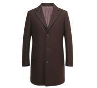 TruClothing Men's Notched Lapel Collar Wool Blend Overcoat - Brown - 2XL